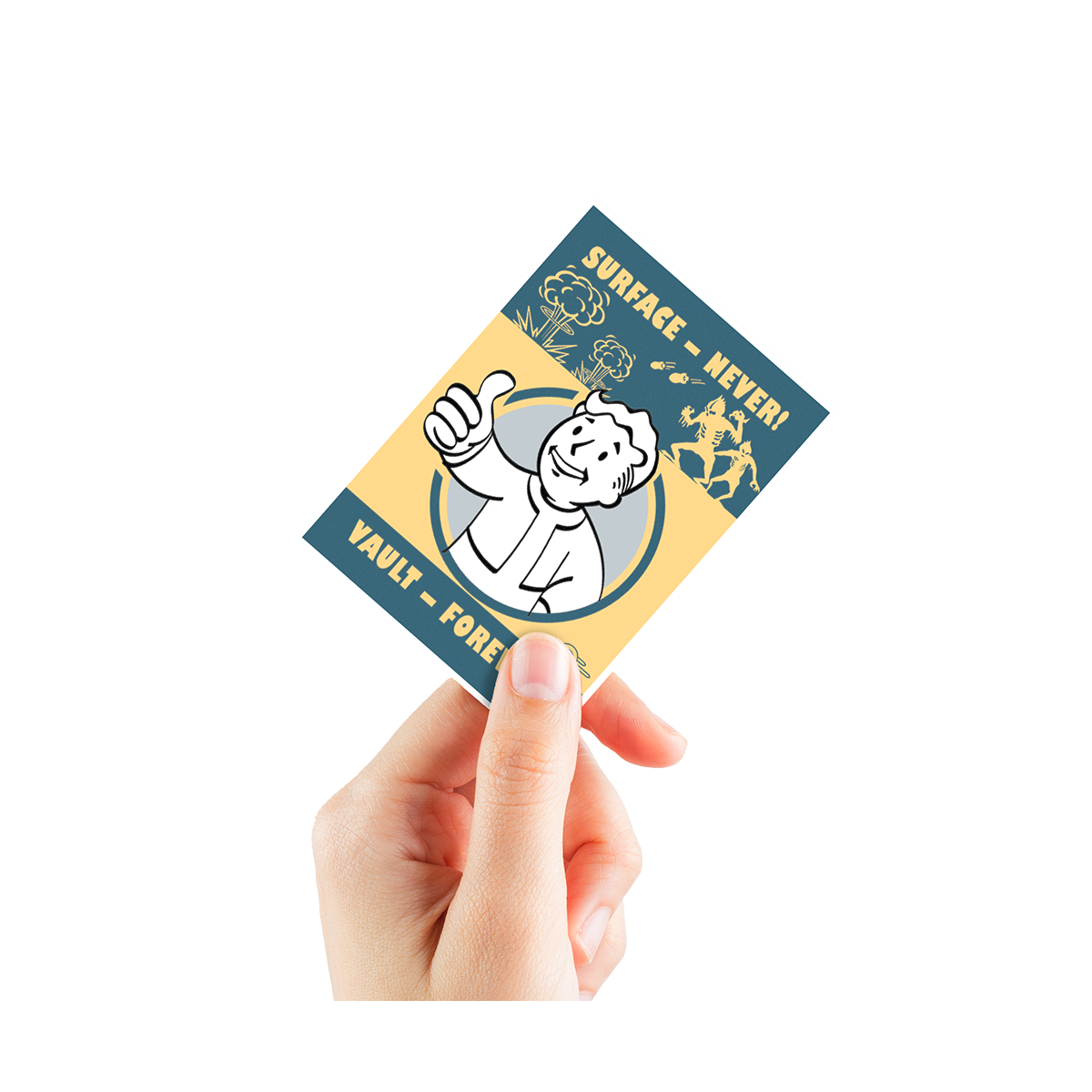 Ultra PRO Fallout - Vault Boy - Surface - Never! Vault - Forever! 105ct APEX DECK PROTECTOR® Sleeves for Tabletop Gaming - Preorder - ETA: 30.09.2026