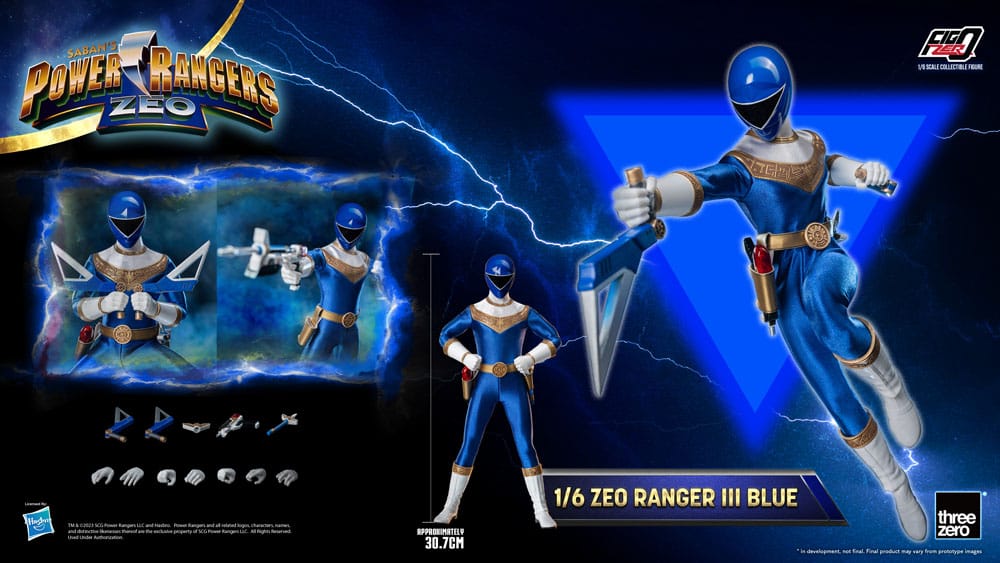 Power Rangers Zeo FigZero Actionfigur 1/6 Ranger III Blue 30 cm - Versand: 5-7 Tage nach Bestellung