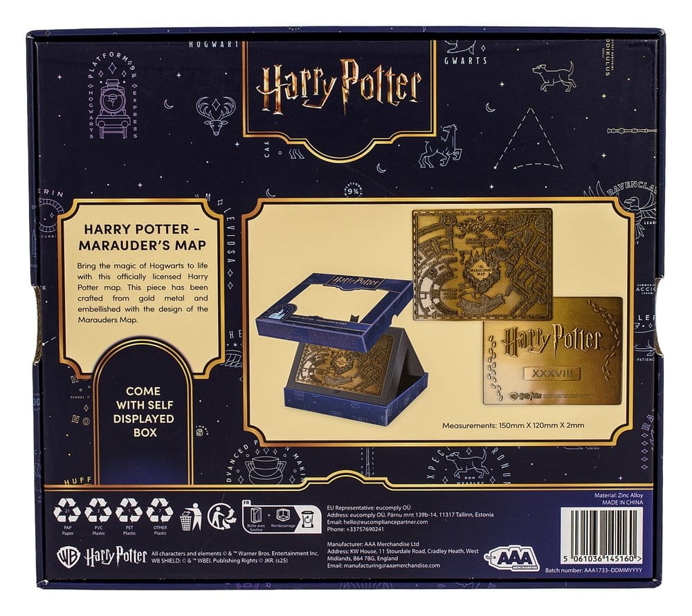 Harry Potter Replik Marauder's Map Metal Map 15 cm - Preorder - ETA: 28.09.2026