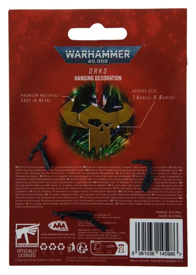 Warhammer 40,000 Hängedekoration Orks 17 cm - Preorder - ETA: 28.12.2026