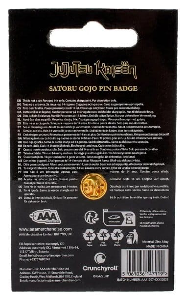 Jujutsu Kaisen Icon Anstecknadel Satoru Gojo - Preorder - ETA: 25.01.2027