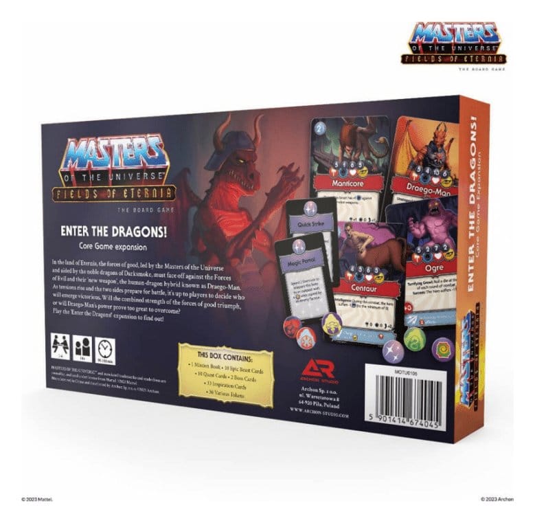 Masters of the Universe Brettspiel-Erweiterung Fields of Eternia - Enter the Dragons! *Italienische Version* - Preorder - ETA: 25.07.2026