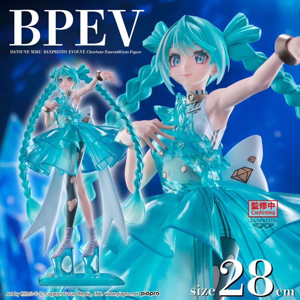 Hatsune Miku Clearluxe  PVC Statue Emerald Gem 28 cm - Preorder - ETA: 25.02.2026