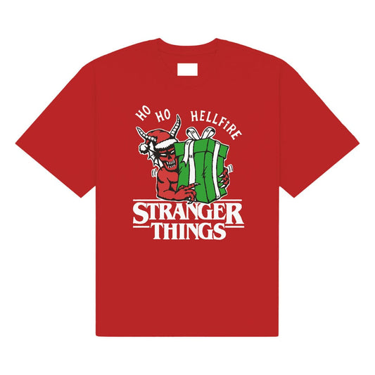 Stranger Things T-Shirt Ho Ho Hellfire Größe L - Versand: 7 Tage nach Bestellung