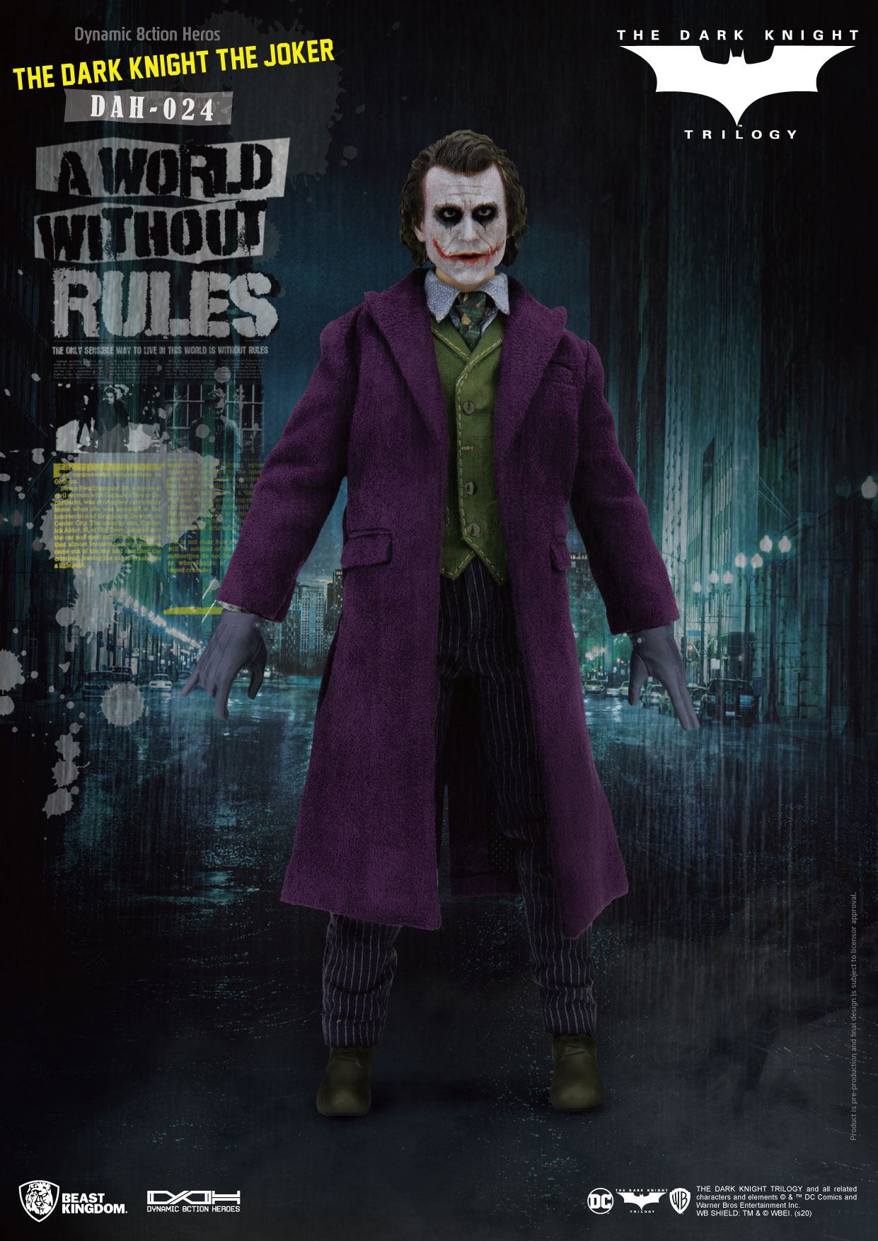 Batman The Dark Knight Dynamic 8ction Heroes Actionfigur 1/9 The Joker 21 cm - Preorder - ETA: Anfang 02.2025