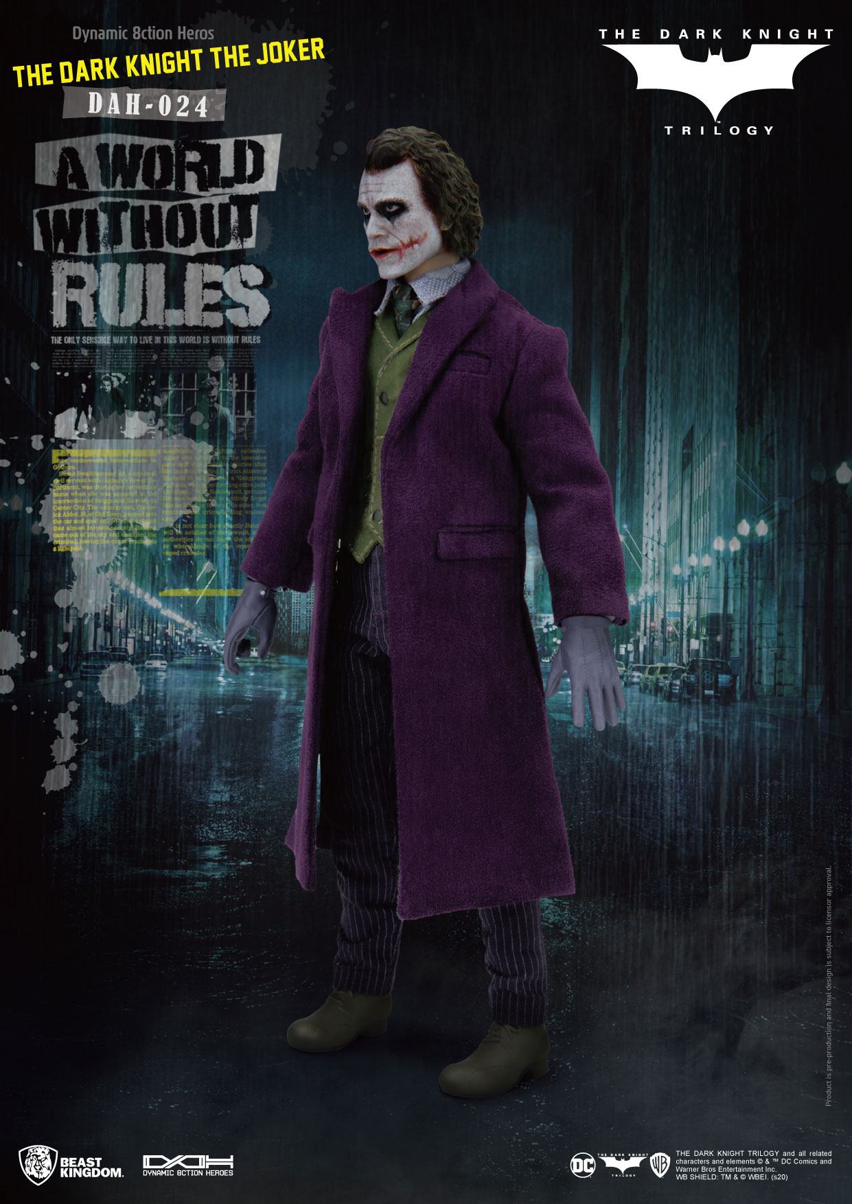 Batman The Dark Knight Dynamic 8ction Heroes Actionfigur 1/9 The Joker 21 cm - Preorder - ETA: Anfang 02.2025