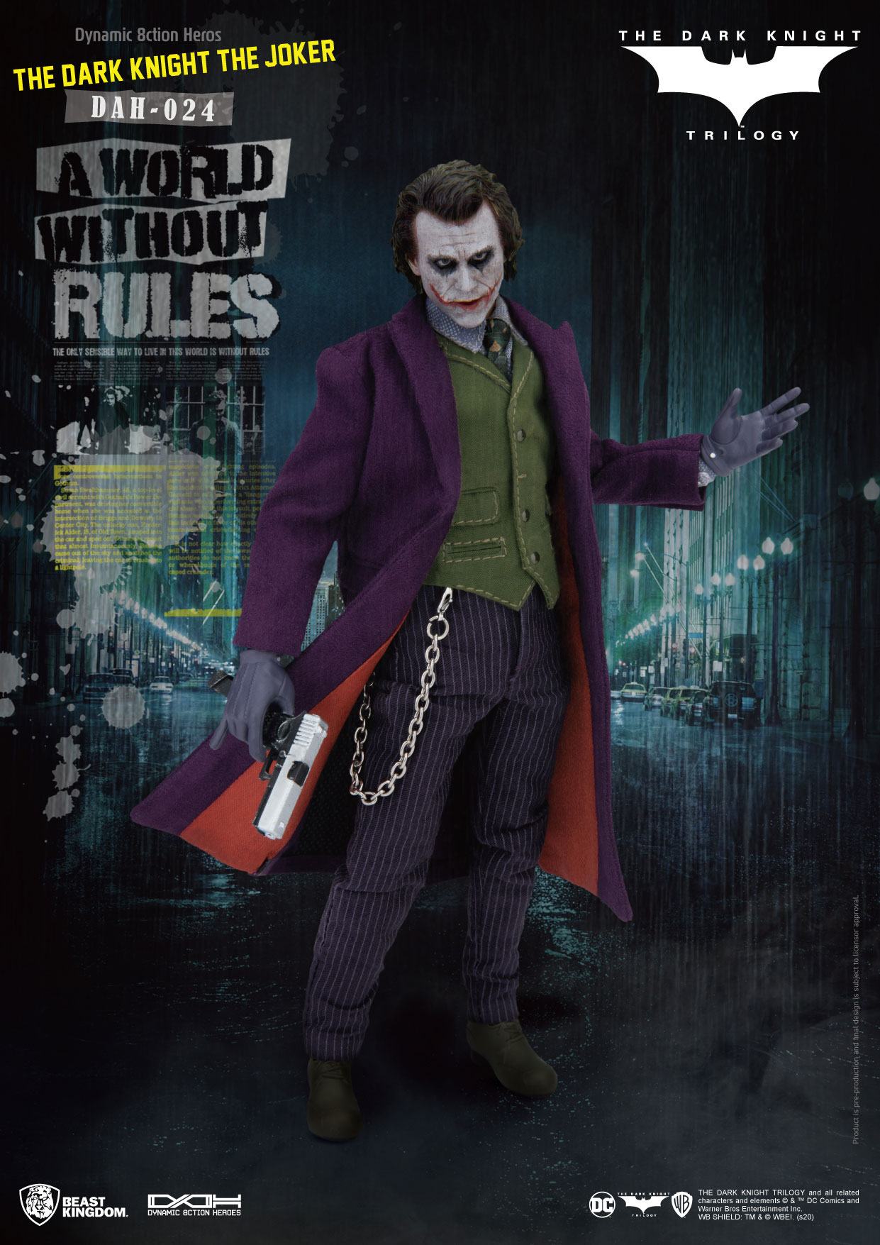 Batman The Dark Knight Dynamic 8ction Heroes Actionfigur 1/9 The Joker 21 cm - Preorder - ETA: Anfang 02.2025