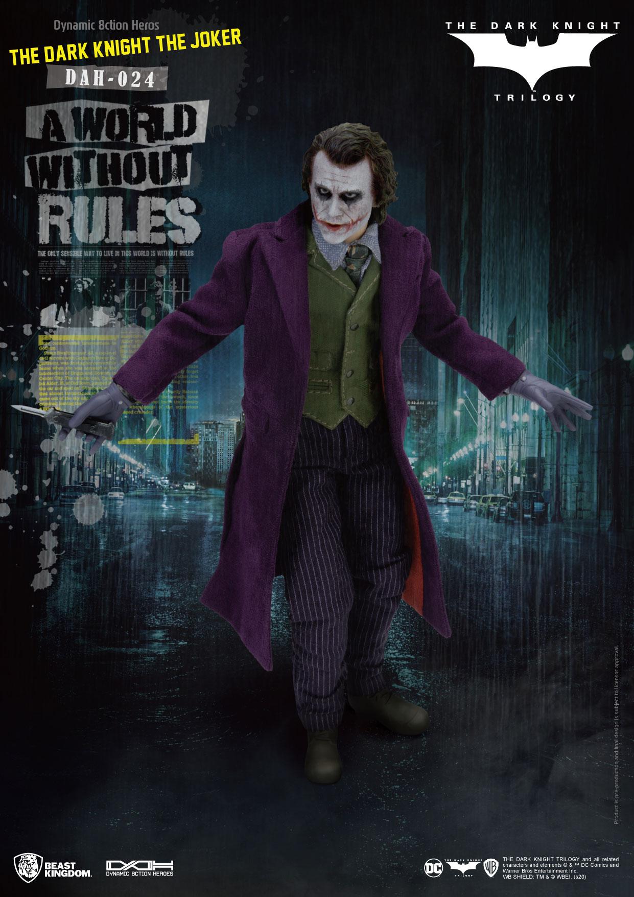 Batman The Dark Knight Dynamic 8ction Heroes Actionfigur 1/9 The Joker 21 cm - Preorder - ETA: Anfang 02.2025