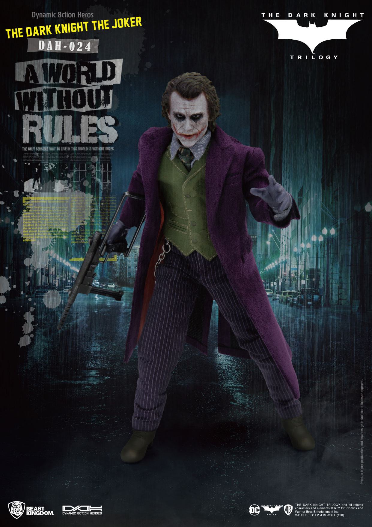 Batman The Dark Knight Dynamic 8ction Heroes Actionfigur 1/9 The Joker 21 cm - Preorder - ETA: Anfang 02.2025