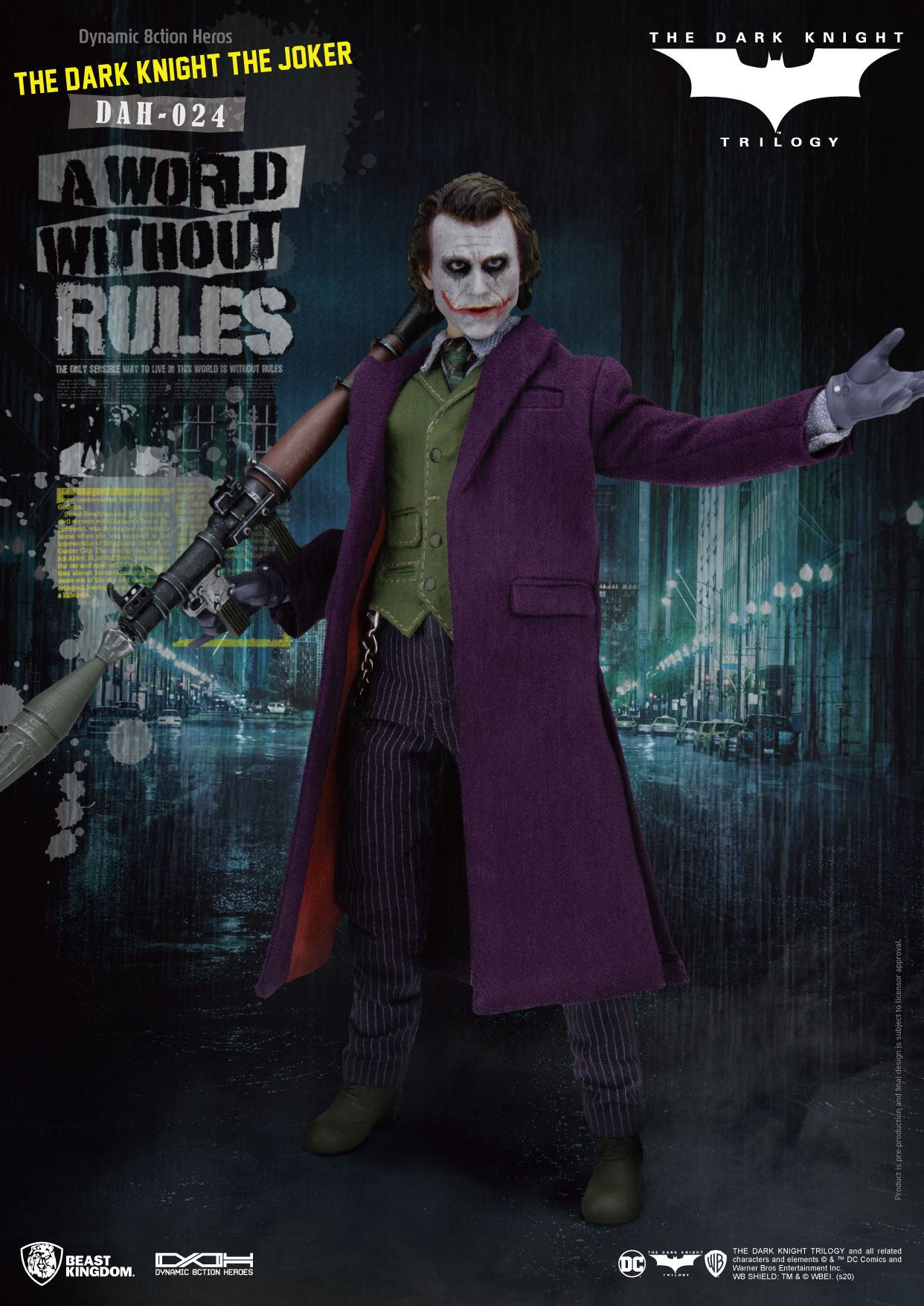 Batman The Dark Knight Dynamic 8ction Heroes Actionfigur 1/9 The Joker 21 cm - Preorder - ETA: Anfang 02.2025