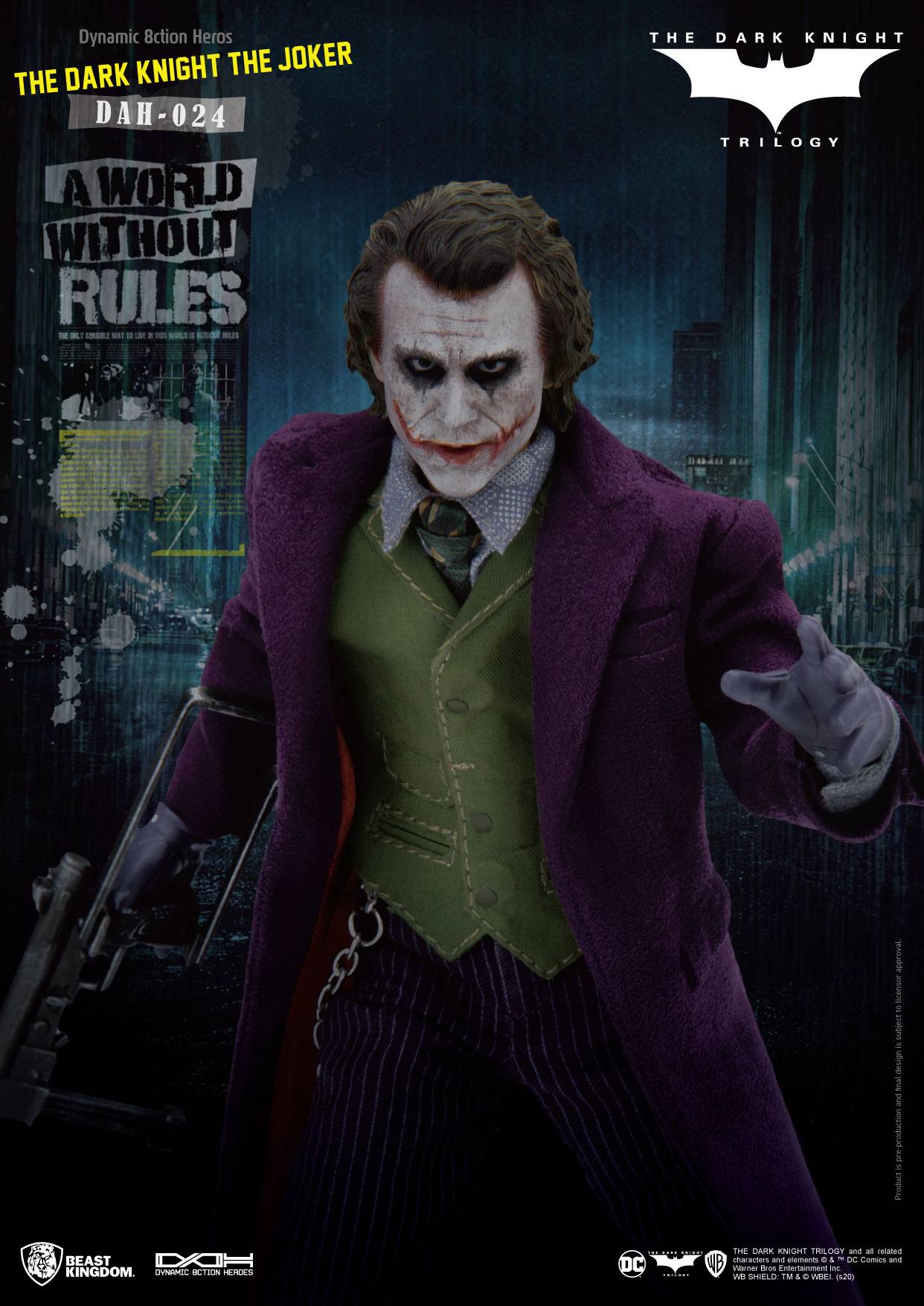 Batman The Dark Knight Dynamic 8ction Heroes Actionfigur 1/9 The Joker 21 cm - Preorder - ETA: Anfang 02.2025