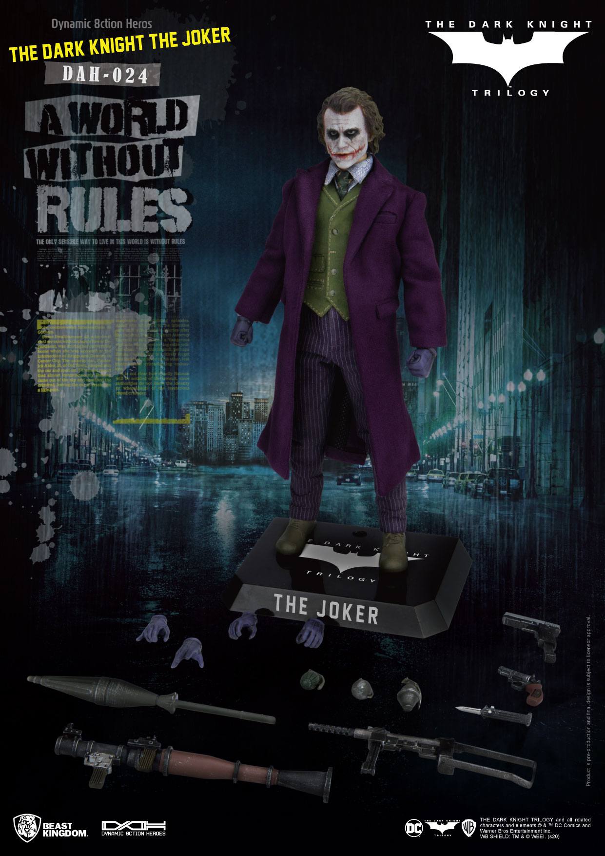 Batman The Dark Knight Dynamic 8ction Heroes Actionfigur 1/9 The Joker 21 cm - Preorder - ETA: Anfang 02.2025