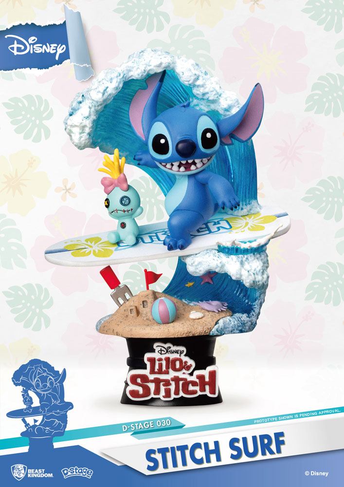 Disney Summer Series D-Stage PVC Diorama Surfer Stitch 15 cm - Versand: 7 Tage nach Bestellung
