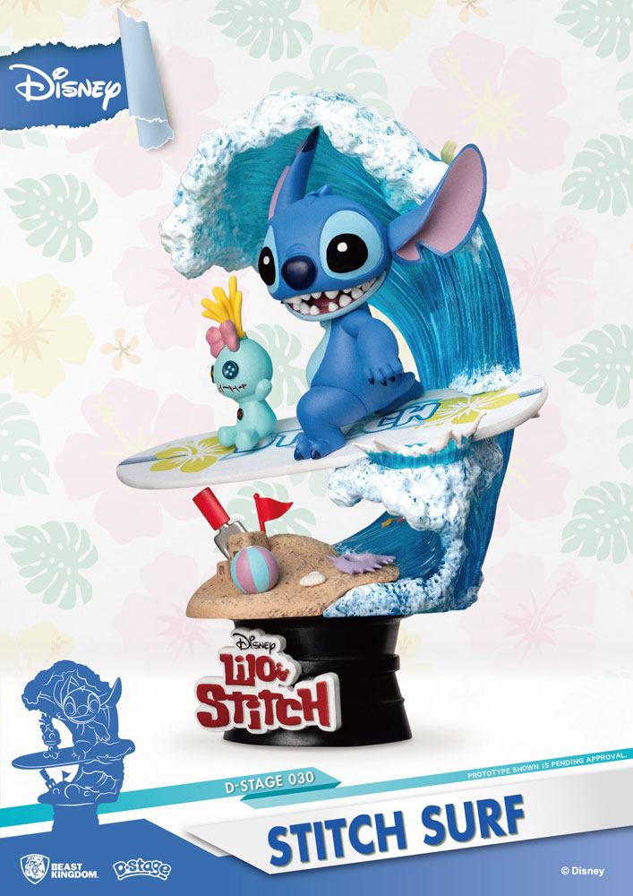 Disney Summer Series D-Stage PVC Diorama Surfer Stitch 15 cm - Versand: 7 Tage nach Bestellung