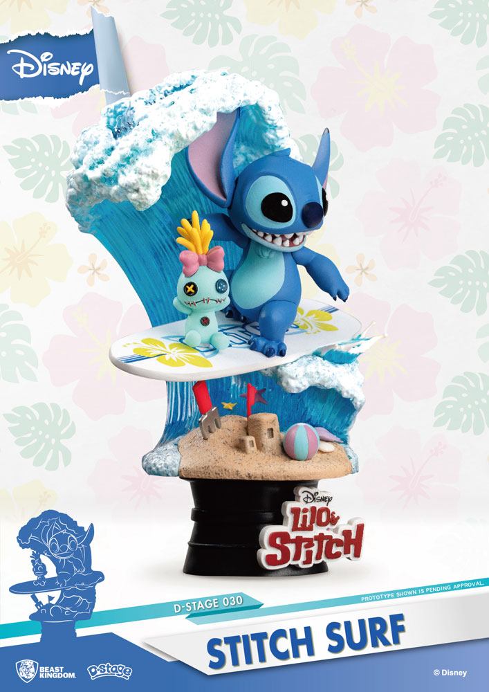 Disney Summer Series D-Stage PVC Diorama Surfer Stitch 15 cm - Versand: 7 Tage nach Bestellung