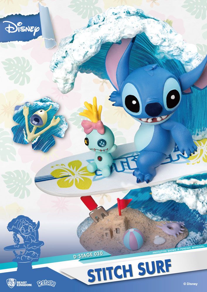 Disney Summer Series D-Stage PVC Diorama Surfer Stitch 15 cm - Versand: 7 Tage nach Bestellung