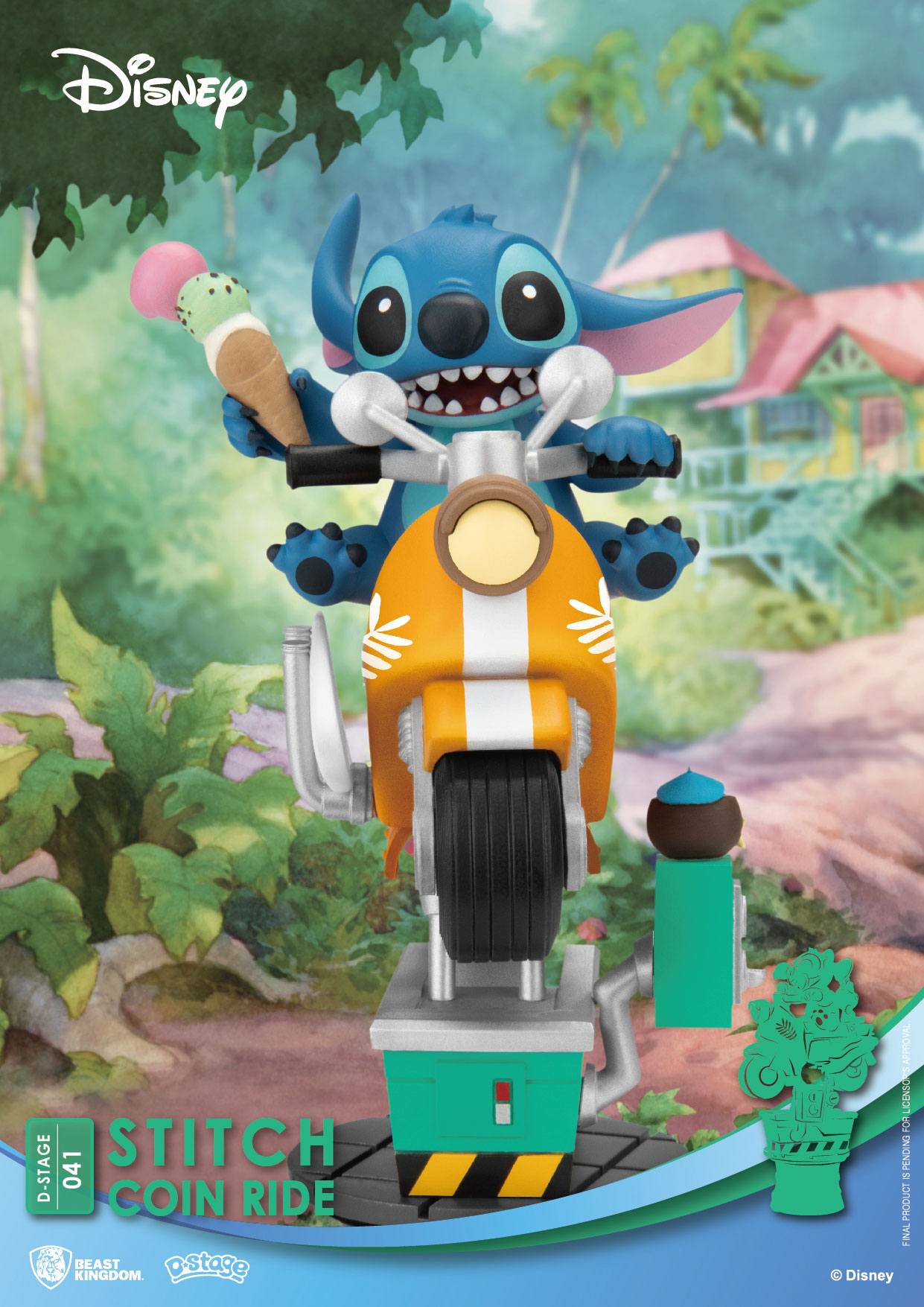 Disney D-Stage PVC Diorama Stitch Coin Ride 16 cm - Versand: 7 Tage nach Bestellung