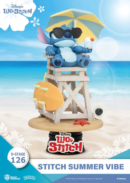 Disney D-Stage PVC Diorama Stitch Summer Vibe 16 cm - Versand: 7 Tage nach Bestellung