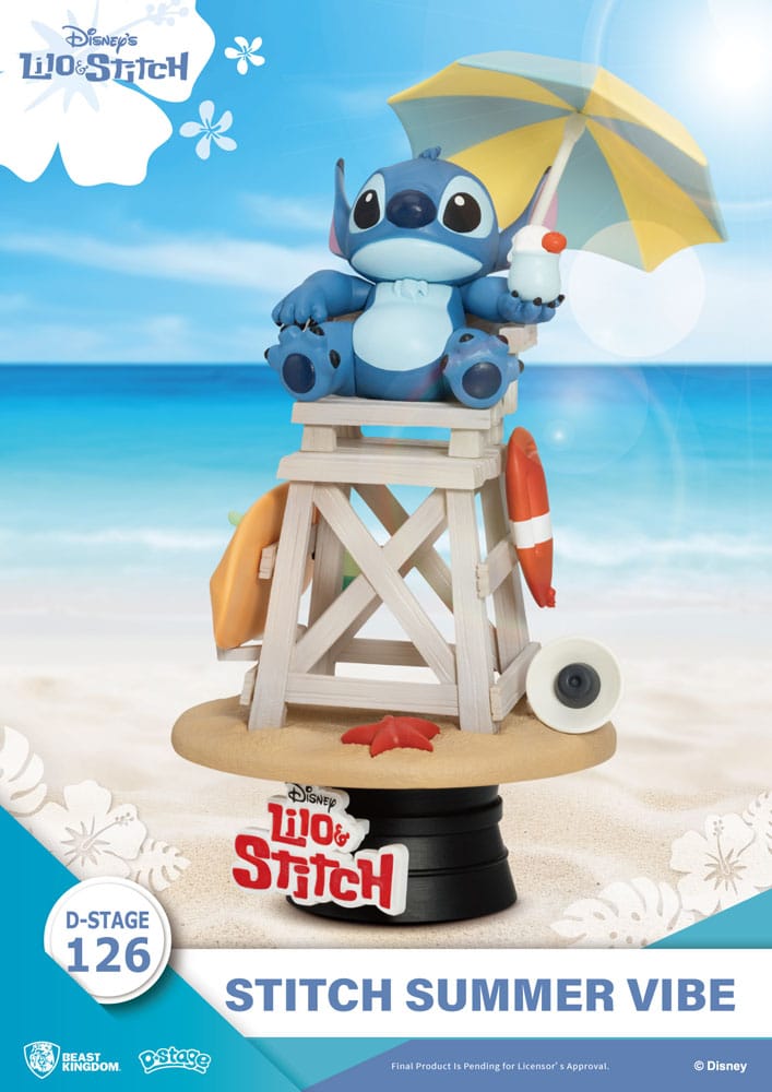 Disney D-Stage PVC Diorama Stitch Summer Vibe 16 cm - Versand: 7 Tage nach Bestellung