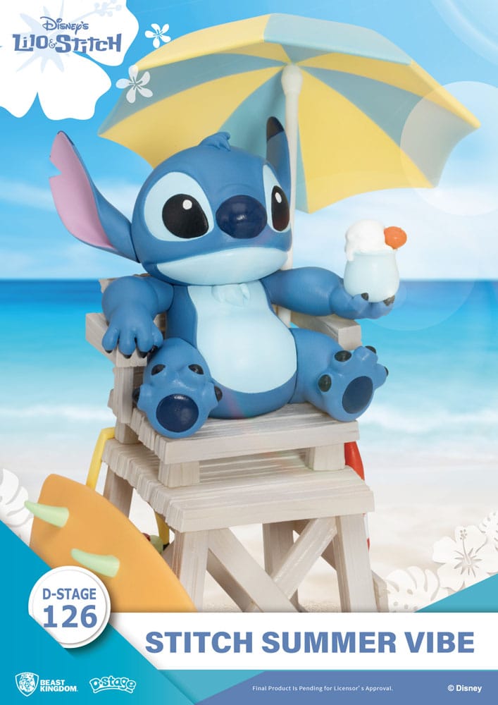 Disney D-Stage PVC Diorama Stitch Summer Vibe 16 cm - Versand: 7 Tage nach Bestellung