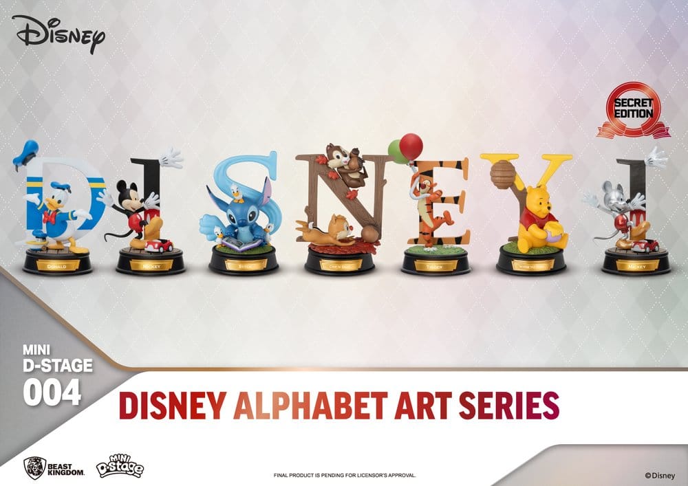 Disney Mini Diorama Stage Statuen 6-er Pack Alphabet Art 10 cm - Preorder - ETA: 01.09.2026