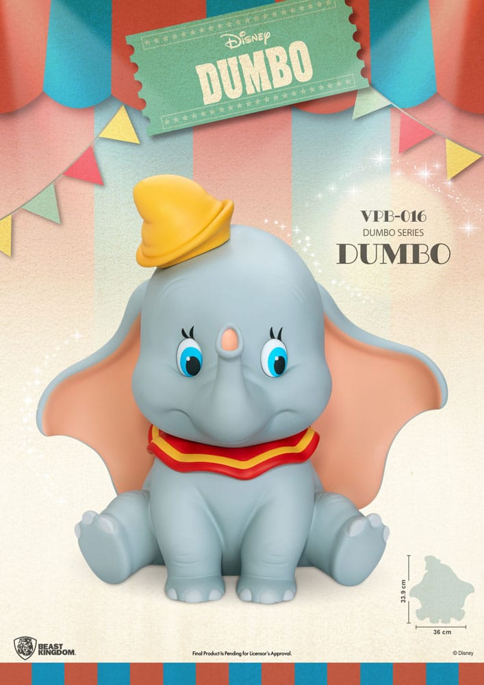 Disney Funktional Figure Spardose Dumbo 34 cm   - Versand: 5-7 Tage nach Bestellung