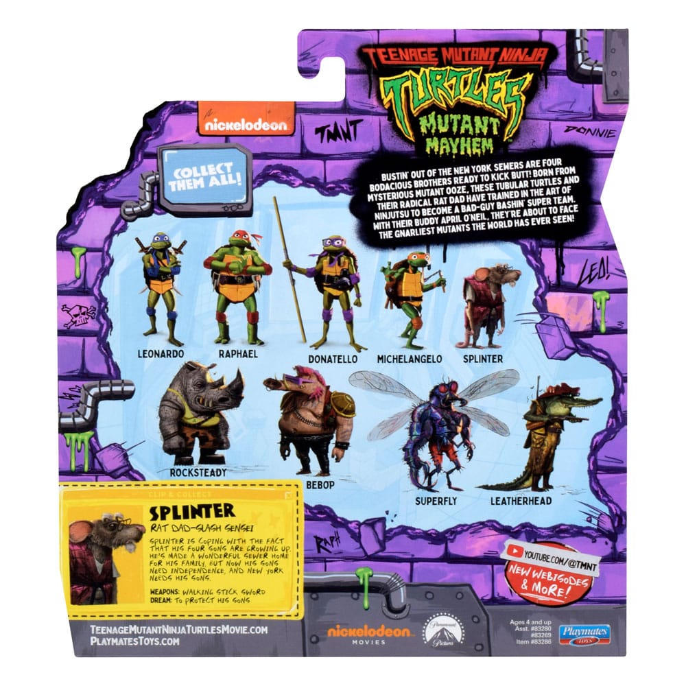 Teenage Mutant Ninja Turtles: Mutant Mayhem Actionfigur Splinter 10 cm  - Preorder - ETA: 25.11.2025
