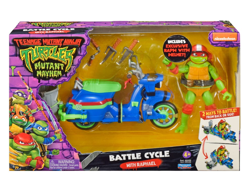 Teenage Mutant Ninja Turtles: Mutant Mayhem Action Figur Raphael & Scooter mit Seitenwagen 11 cm  - Versand: 5-7 Tage nach Bestellung