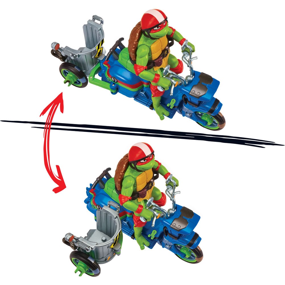 Teenage Mutant Ninja Turtles: Mutant Mayhem Action Figur Raphael & Scooter mit Seitenwagen 11 cm  - Versand: 5-7 Tage nach Bestellung