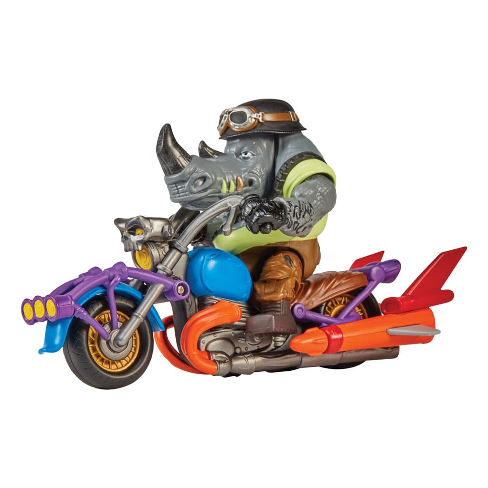 Teenage Mutant Ninja Turtles Actionfigur mit Fahrzeug Rocksteady & Chopper 12 cm  - Versand: 5-7 Tage nach Bestellung