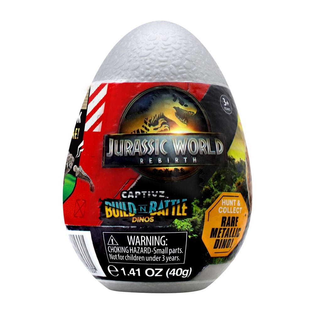 Jurassic World: Die Wiedergeburt Pop N Lock Blind Box Display Captivz Build n Battle Dinos (12)  - Preorder - ETA: 14.09.2025