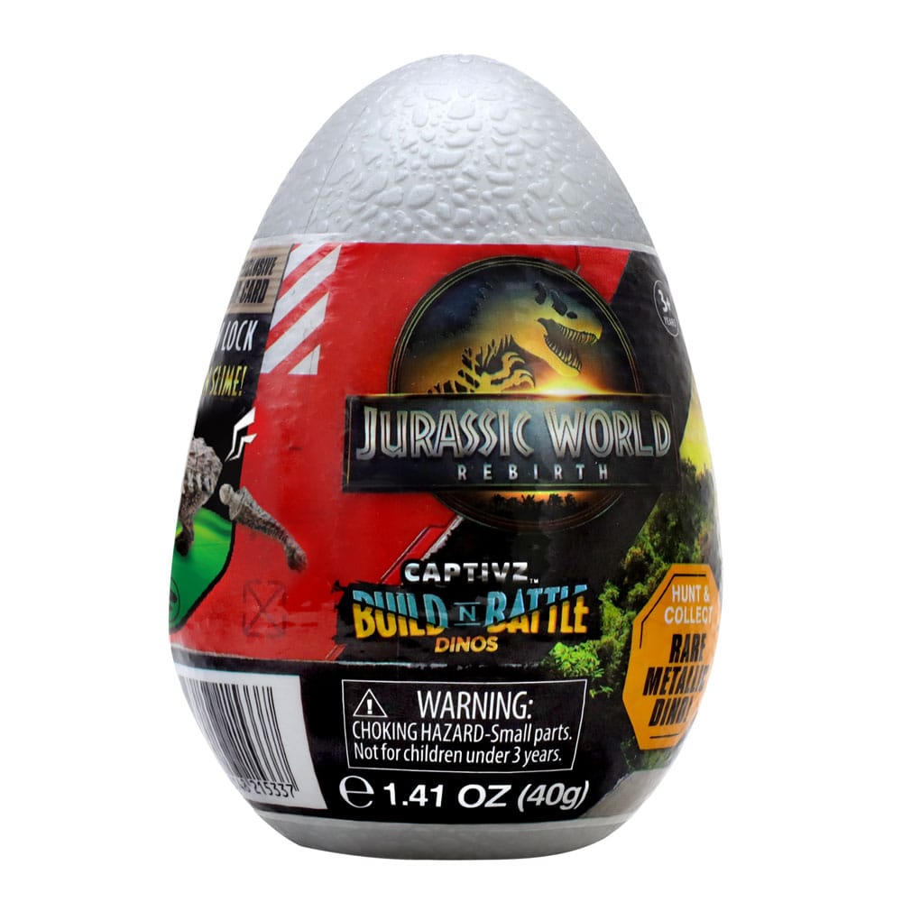 Jurassic World: Die Wiedergeburt Pop N Lock Blind Box Display Captivz Build n Battle Dinos (12)  - Preorder - ETA: 14.09.2025