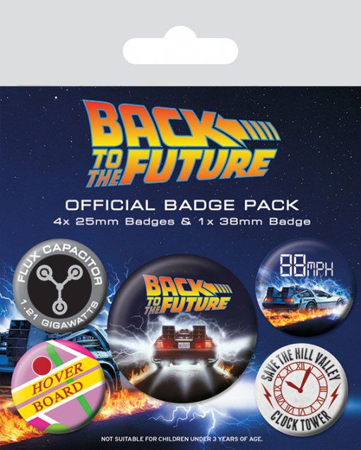 Zurück in die Zukunft Ansteck-Buttons 5er-Pack DeLorean  - Preorder - ETA: 05.10.2025