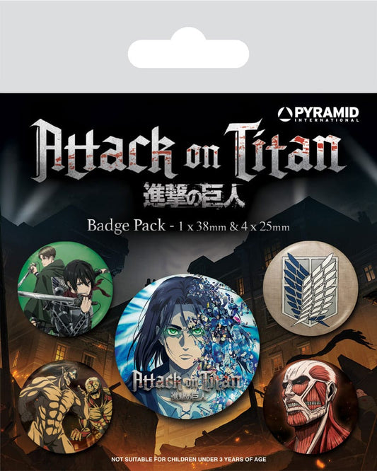 Attack on Titan Ansteck-Buttons 5er-Pack Season 4  - Preorder - ETA: 14.10.2025