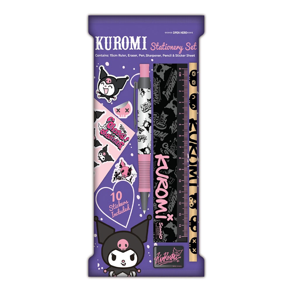 Sanrio Schreibset 6er-Pack Kuromi - Versand: 7 Tage nach Bestellung