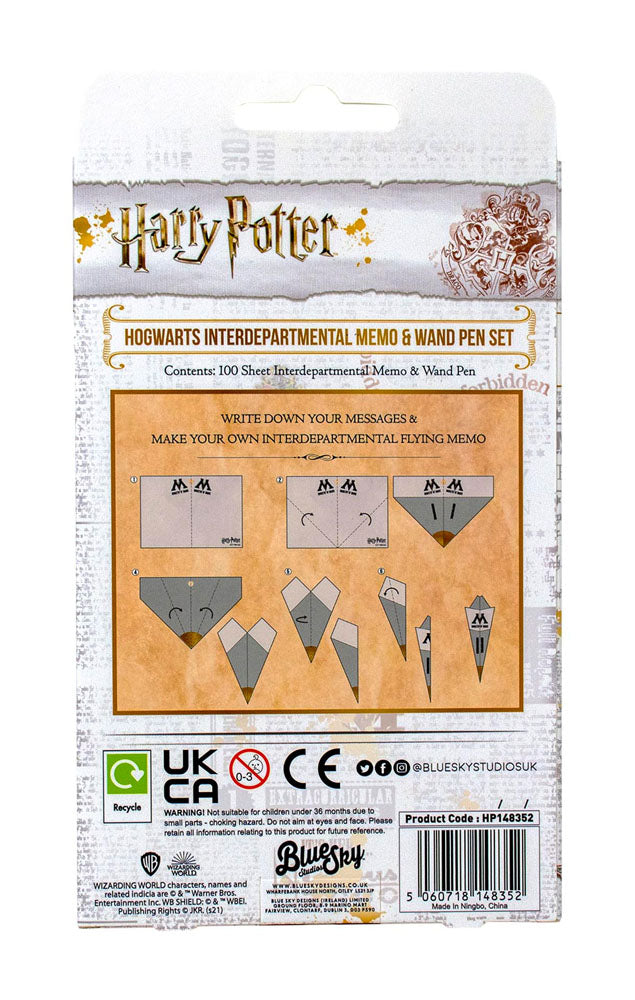 Harry Potter Notizzettel mit Zauberstabstift Hogwarts  - Preorder - ETA: 08.09.2025