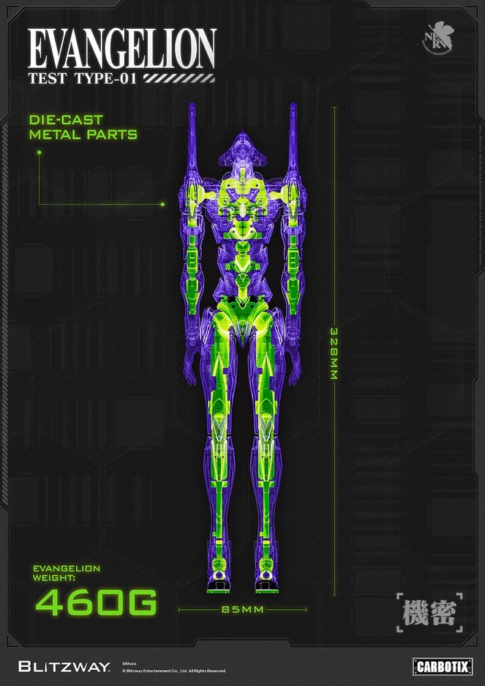 Evangelion Carbotix Actionfigur Evangelion Unit-01 Test Type (DX Ver.) 33 cm - Preorder - ETA: 25.05.2027