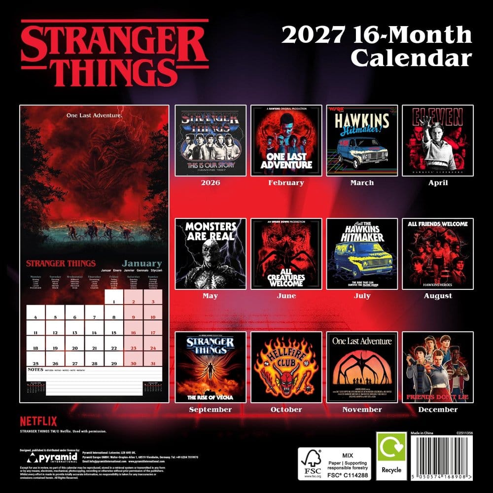 Stranger Things Kalender 2027 30 x 30 cm - Preorder - ETA: 25.09.2026