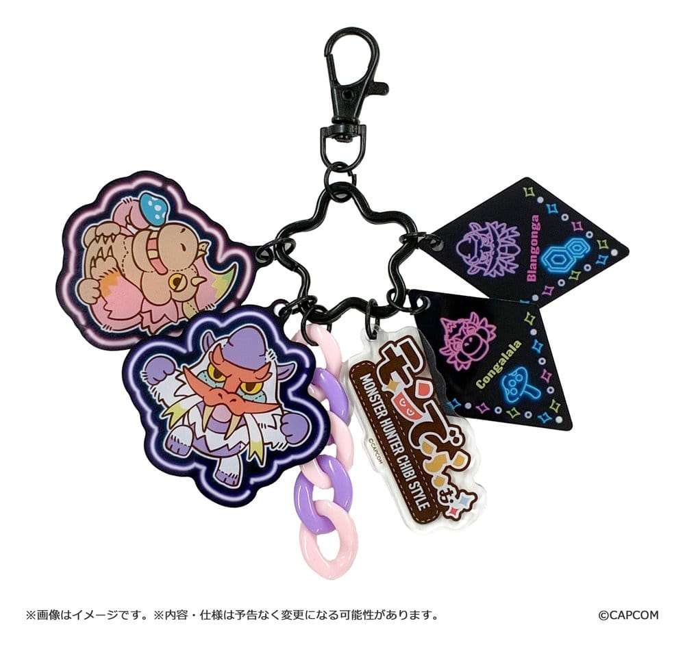 Monster Hunter Chibi Style Acryl-Schlüsselanhänger Multi Charm: Blangonga & Congalala - Preorder - ETA: 25.05.2027