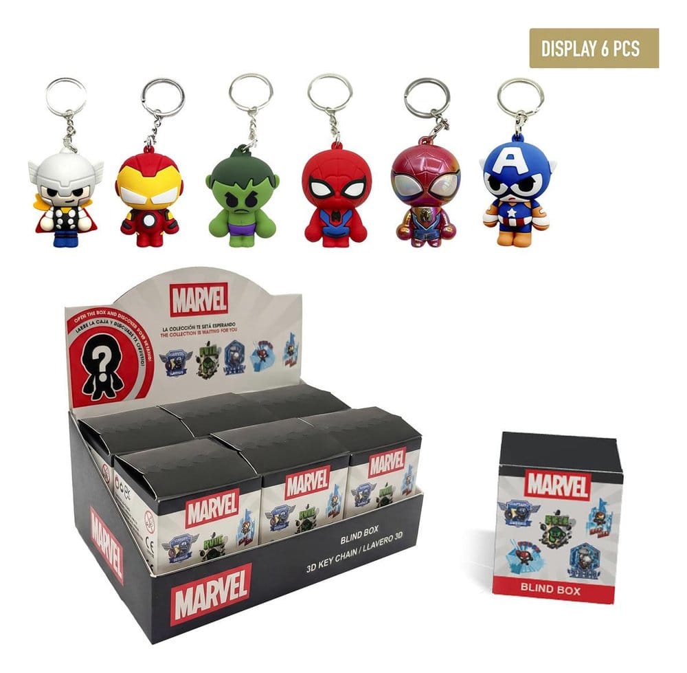 Marvel Avengers Schlüsselanhänger Blind Box Display (6) - Preorder - ETA: 25.11.2026