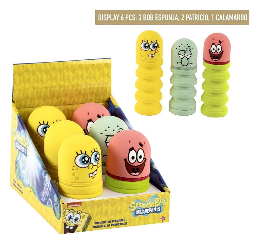 SpongeBob Schwammkopf Silikon-Federmäppchen Display (6) - Preorder - ETA: 25.09.2026