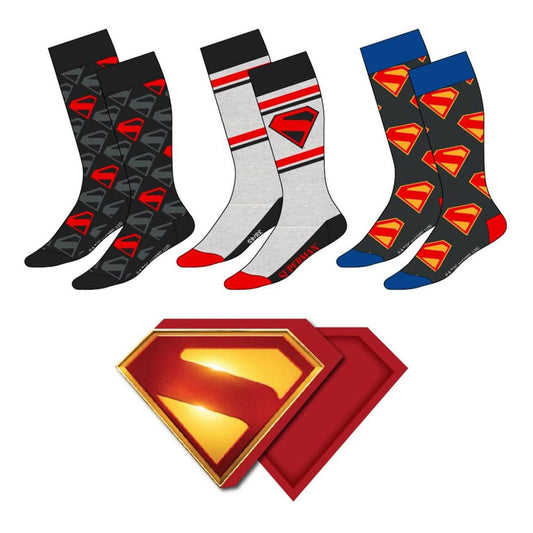 DC Comics Socken 3er-Pack Superman 38-45  - Versand: 7 Tage nach Bestellung