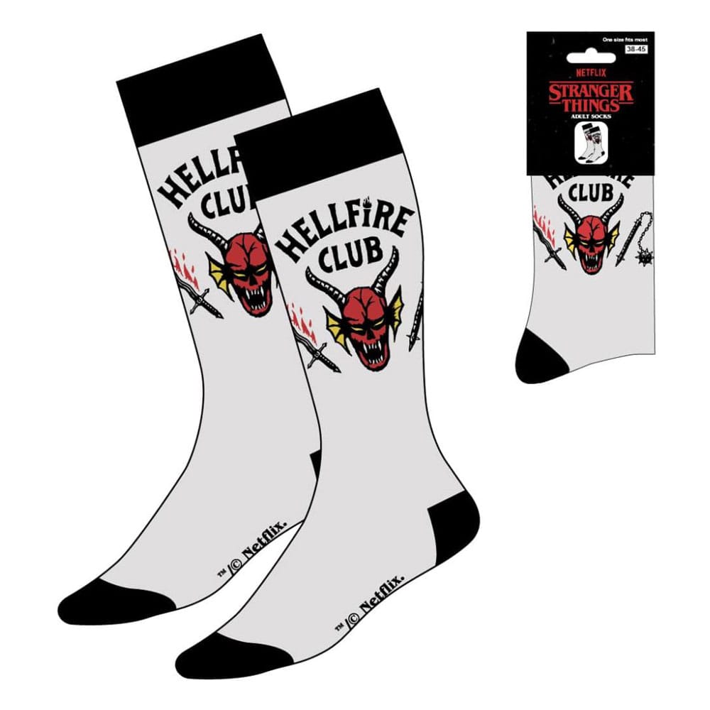 Stranger Things Socken Hellfire Club White 38-45  - Preorder - ETA: 07.12.2025