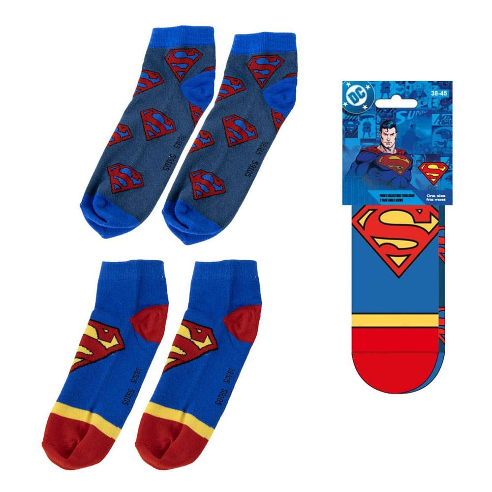 DC Comics Knöchelsocken 2-er Pack Superman 38-45 - Versand: 7 Tage nach Bestellung