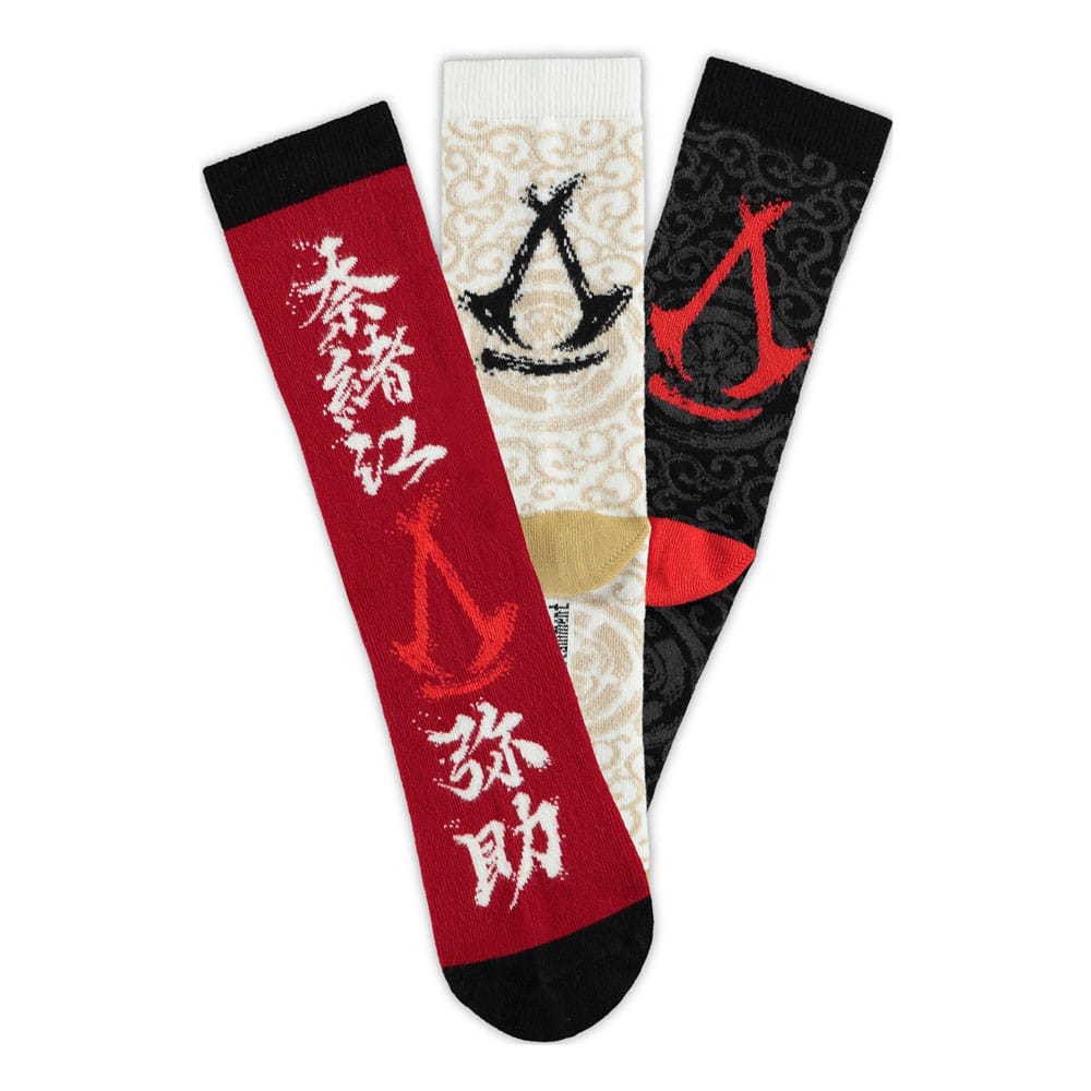 Assassin´s Creed Shadows Socken 3er-Pack Crew 35-38   - Versand: 5-7 Tage nach Bestellung