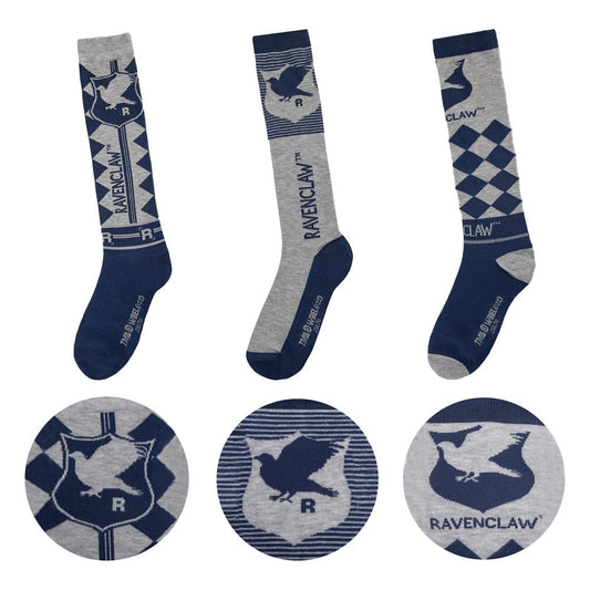 Harry Potter Kniestrümpfe 3er-Pack Ravenclaw - Versand: 5-7 Tage nach Bestellung