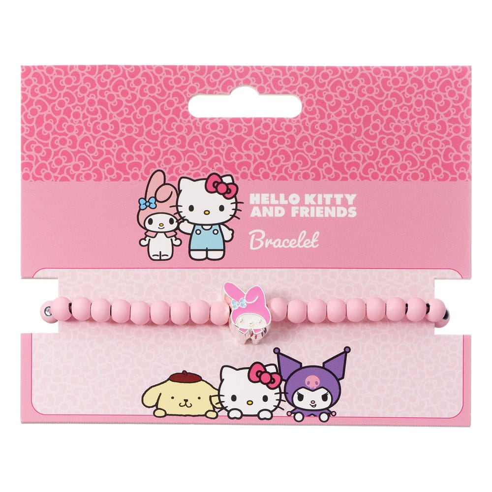 Hello Kitty Armband rosa Perlen mit My Melody Anhänger 21 cm - Preorder - ETA: 25.10.2025