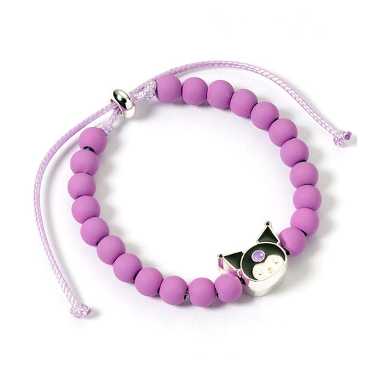 Hello Kitty Armband lila Perlen mit Kuromi Anhänger 21 cm - Preorder - ETA: 25.10.2025