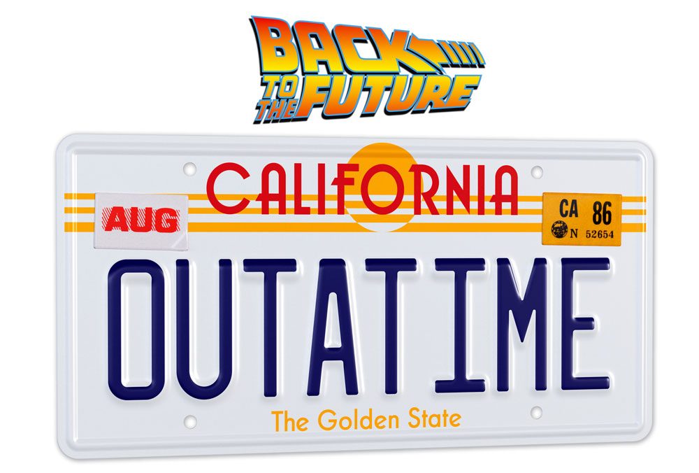 Zurück in die Zukunft Replik 1/1 ´Outatime´ DeLorean Nummernschild  - Preorder - ETA: 04.12.2026