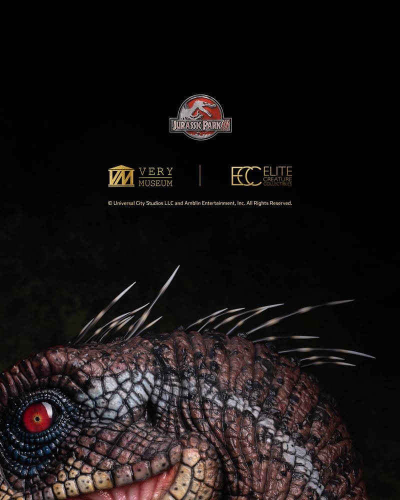Jurassic Park III Life Size Büste Male Alpha Velociraptor "Blood Knight" 83 cm - Preorder - ETA: 25.08.2027